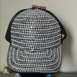 Juicy Couture NWT Pearl/Rhinestone Embellishments Cap